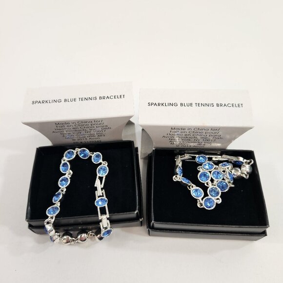 Avon Sparkling Blue Tennis Bracelet x 2 NEW - Picture 1 of 5